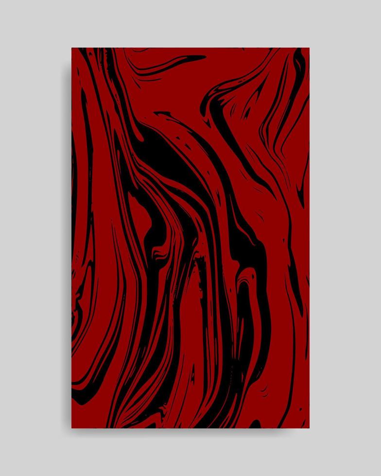 Abstract Black Red Liquid Marble Background vector