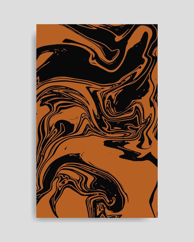 Abstract Black Orange Liquid Marble Background vector