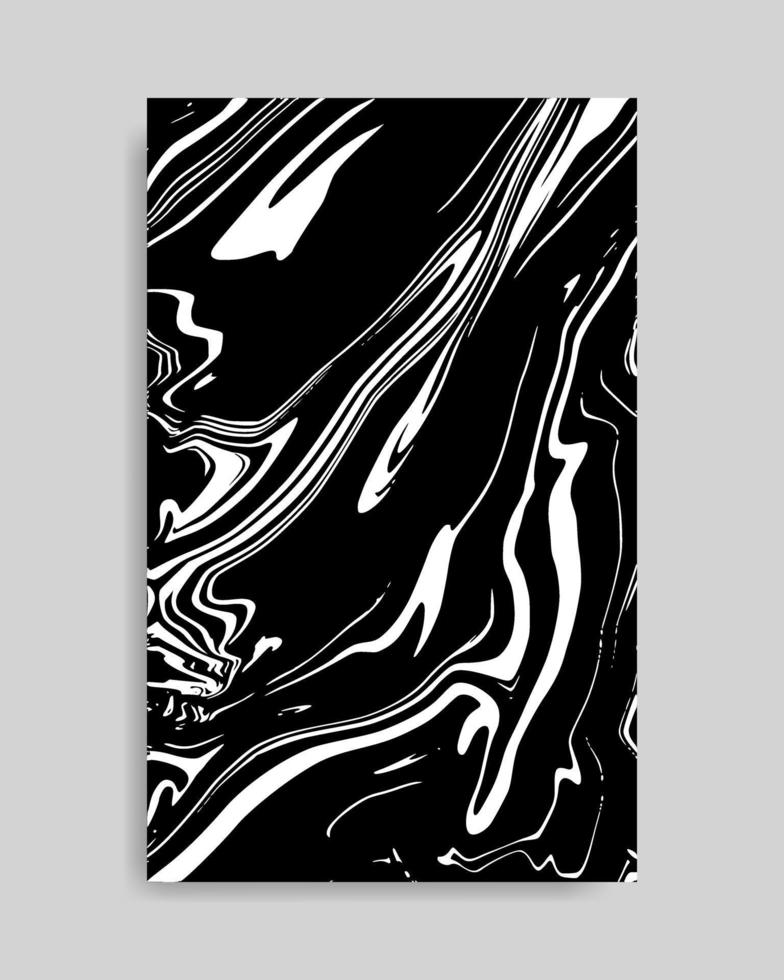 Abstract Black White Liquid Marble Background vector