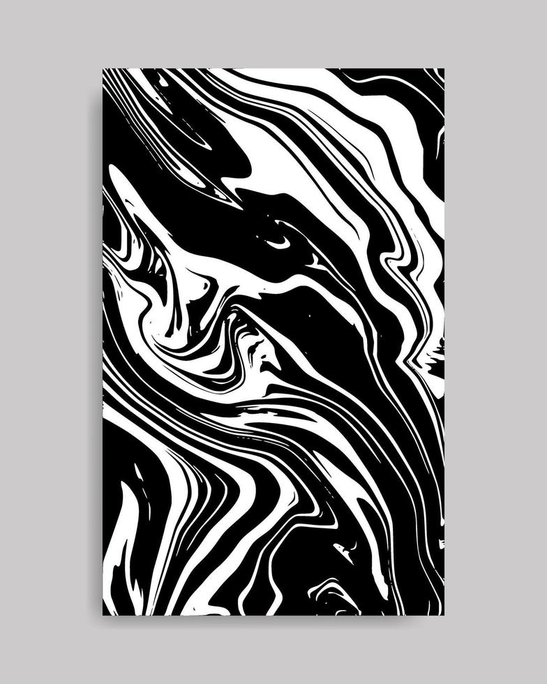 Abstract Black White Liquid Marble Background vector