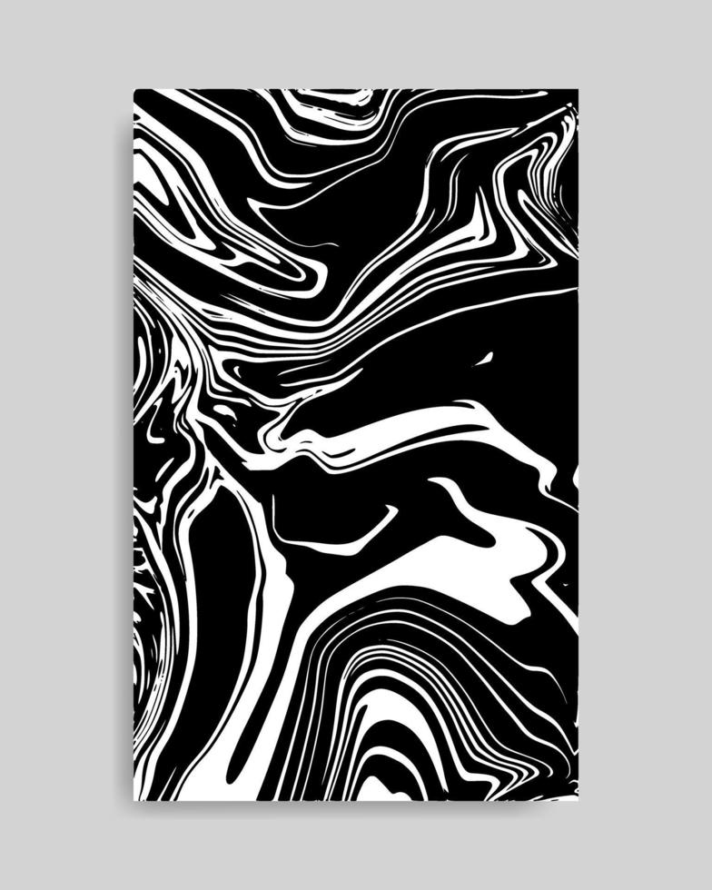 Abstract Black White Liquid Marble Background vector