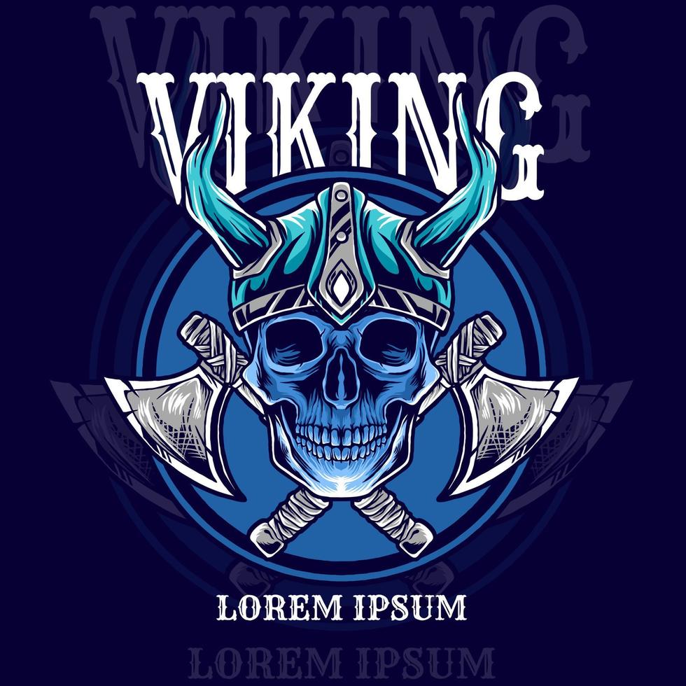 Viking Skull Head Mascot Logo vector