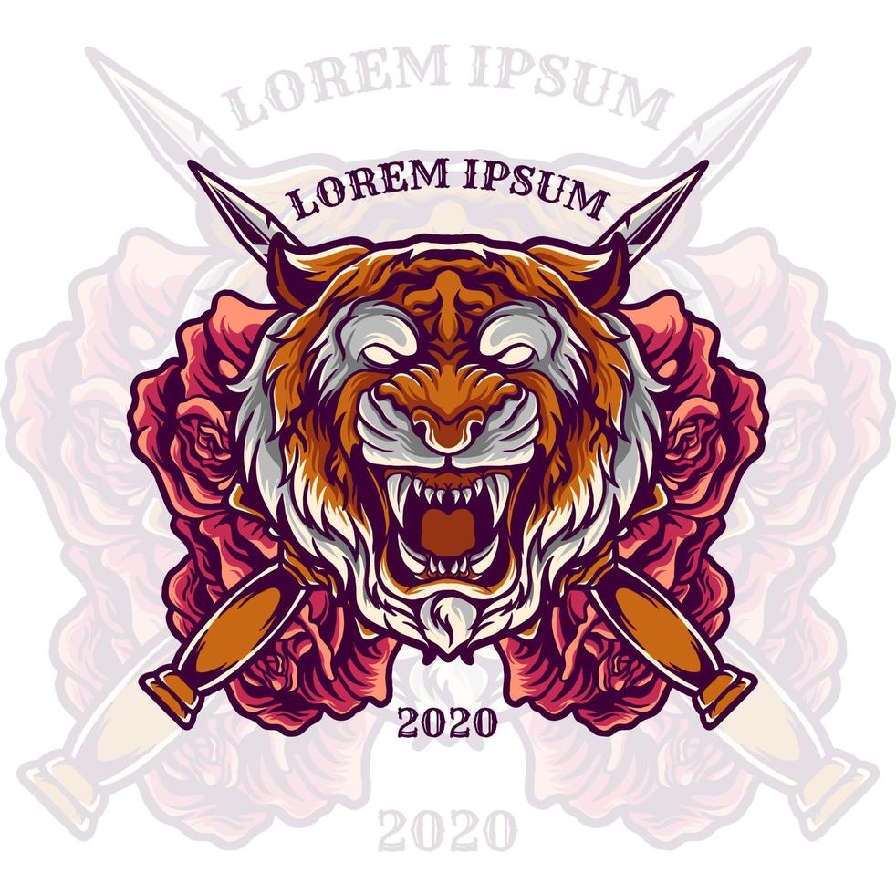 Tider Head Mascot Illustraton vector