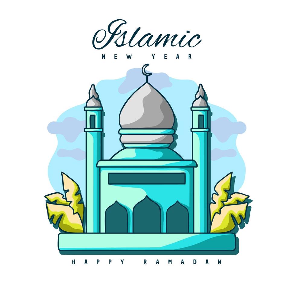 Islamic New Year Illustration Background vector