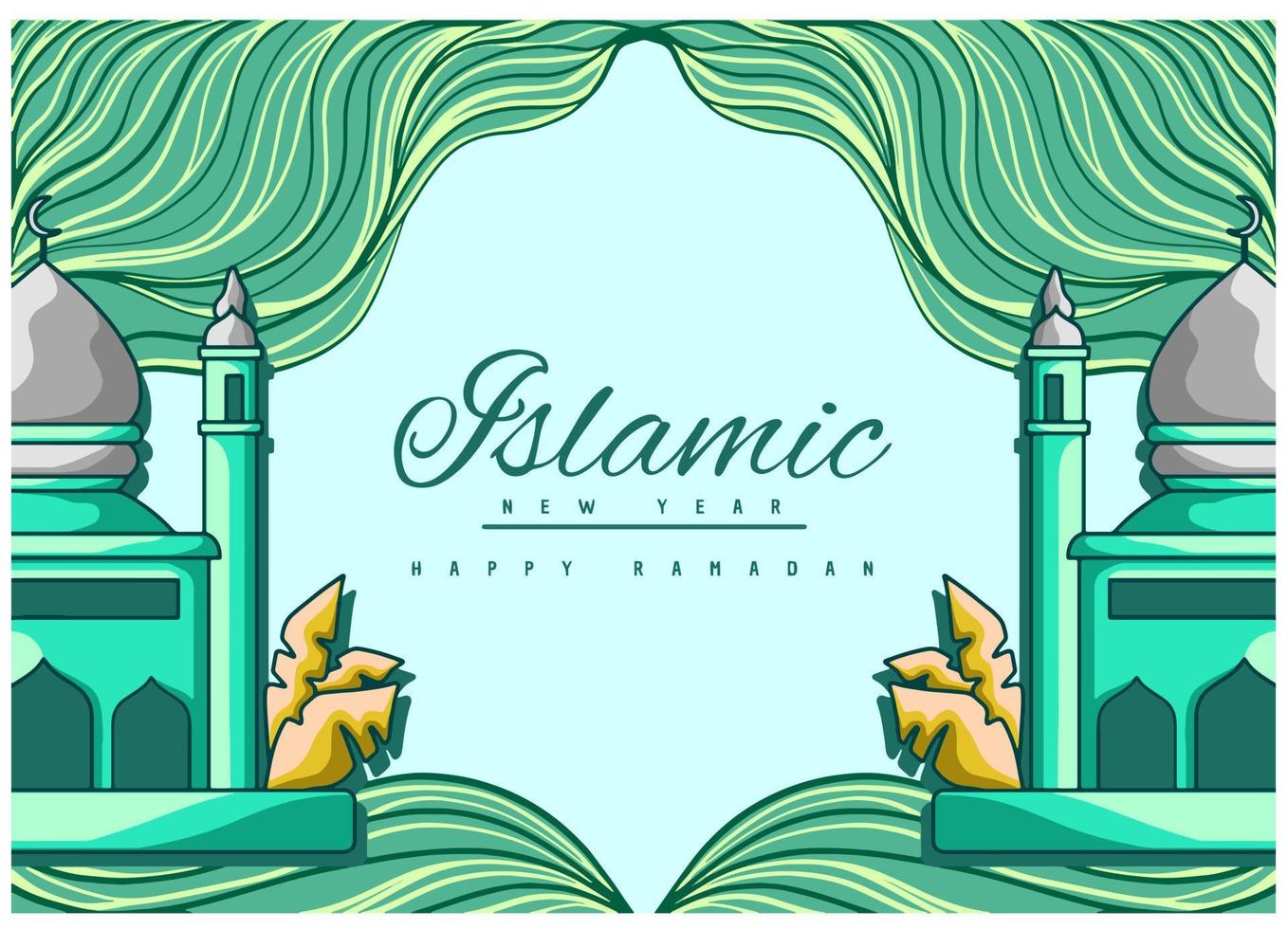 Islamic New Year Illustration Background vector