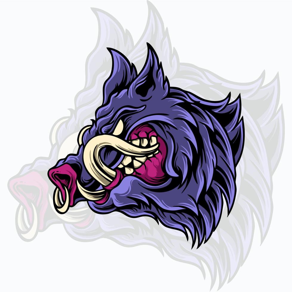 Boar Head Mascot Illustration vector