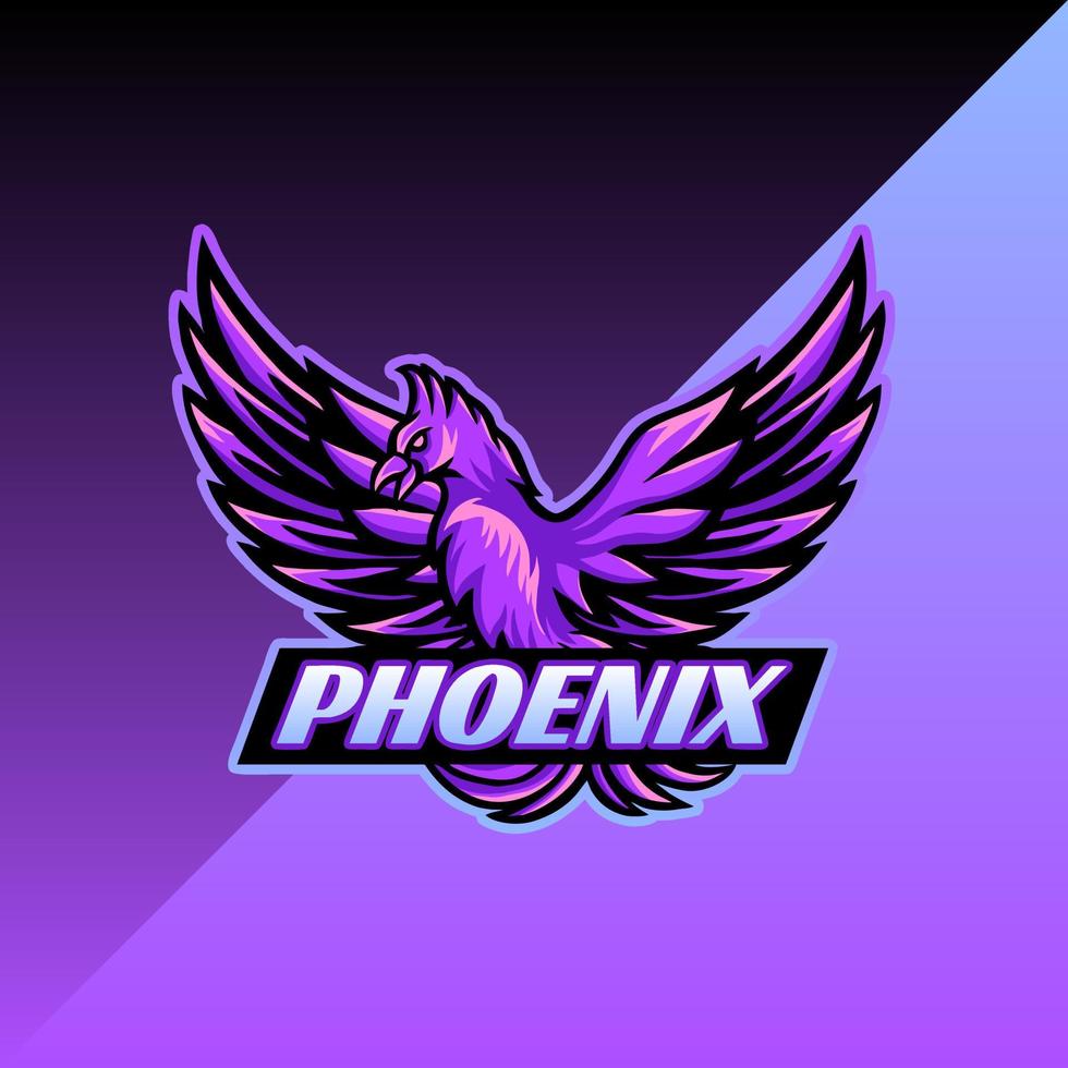 logotipo de la mascota de phoenix esport vector