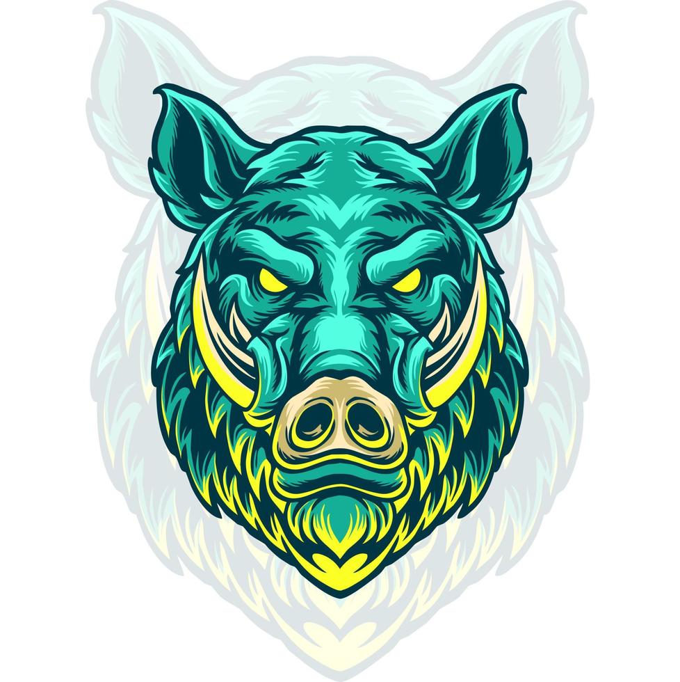 Boar Head Mascot Illustration vector