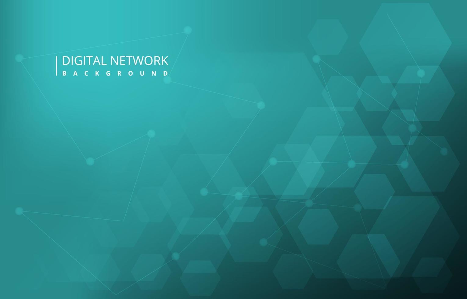 Fondo de tecnología de internet de conexión de red digital hexagonal turquesa vector