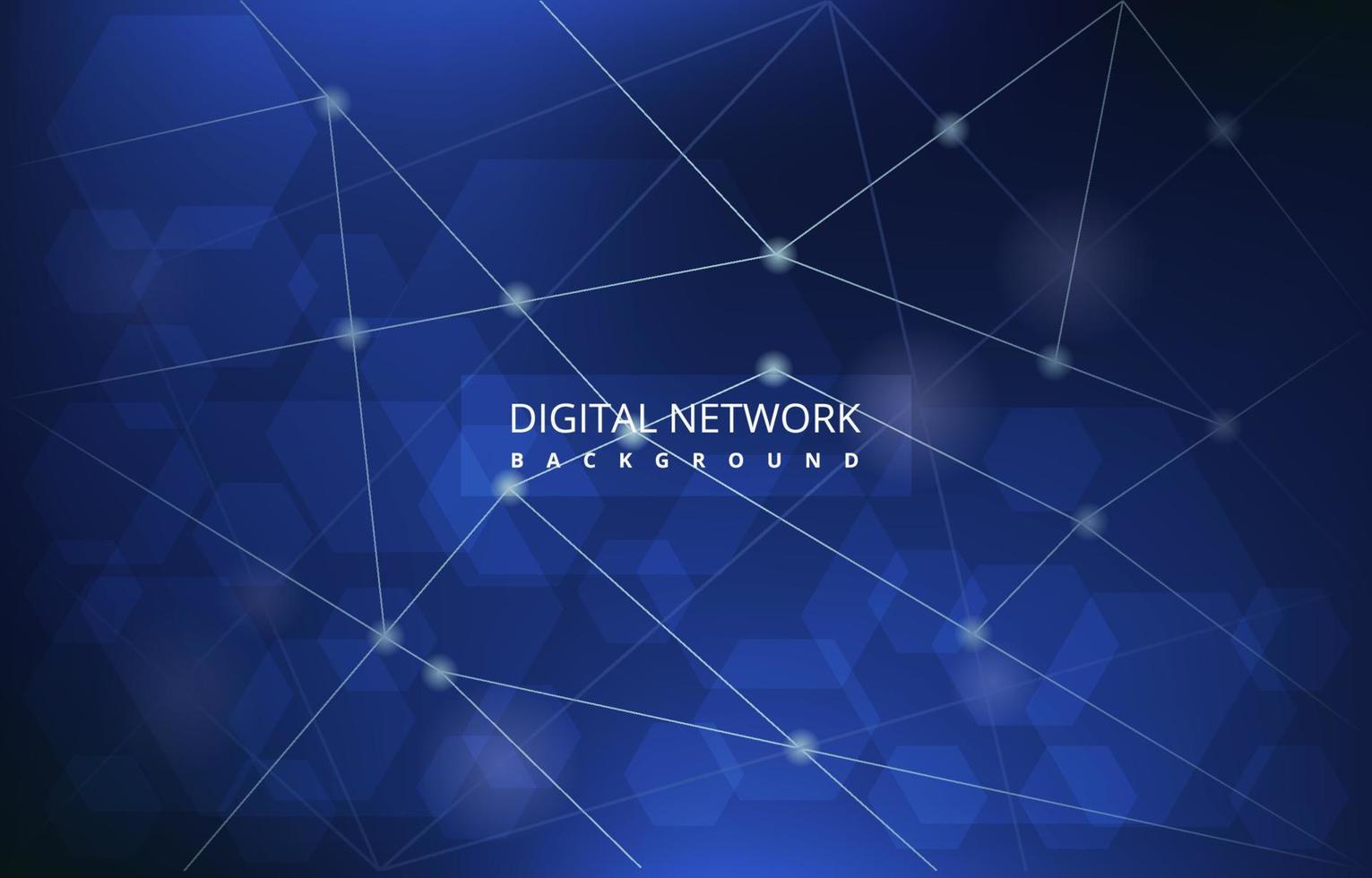 Blue Hexagon Digital Network Connection Internet Technology Background vector