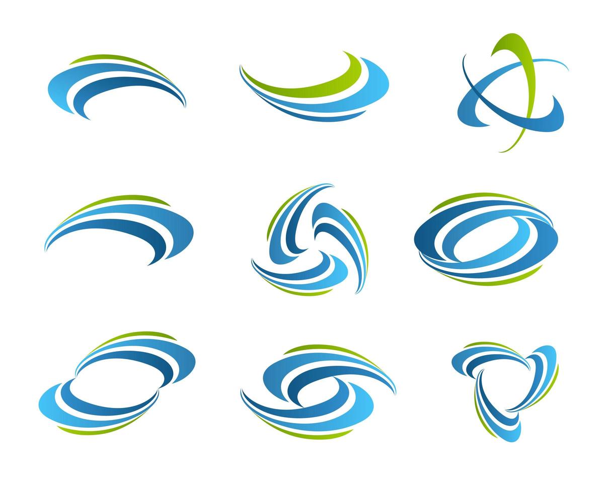 Wave vector symbols set. Business Icon. Abstract dynamic shapes.