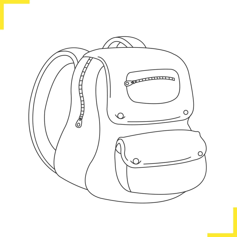 icono de mochila escolar. símbolo de silueta de sombra. mochila de estudiante. espacio negativo. vector ilustración aislada