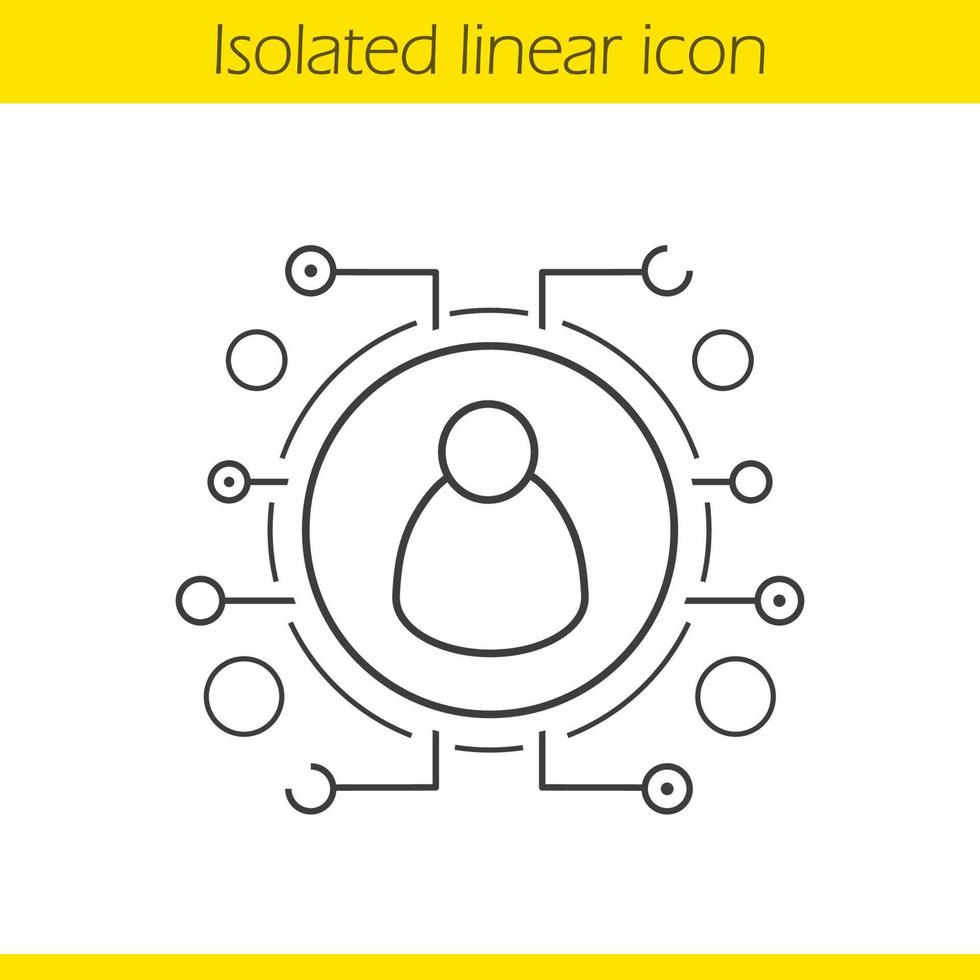 User linear icon. Thin line illustration. Contour symbol. Personal data security. Networking. Vector isolated outline drawing