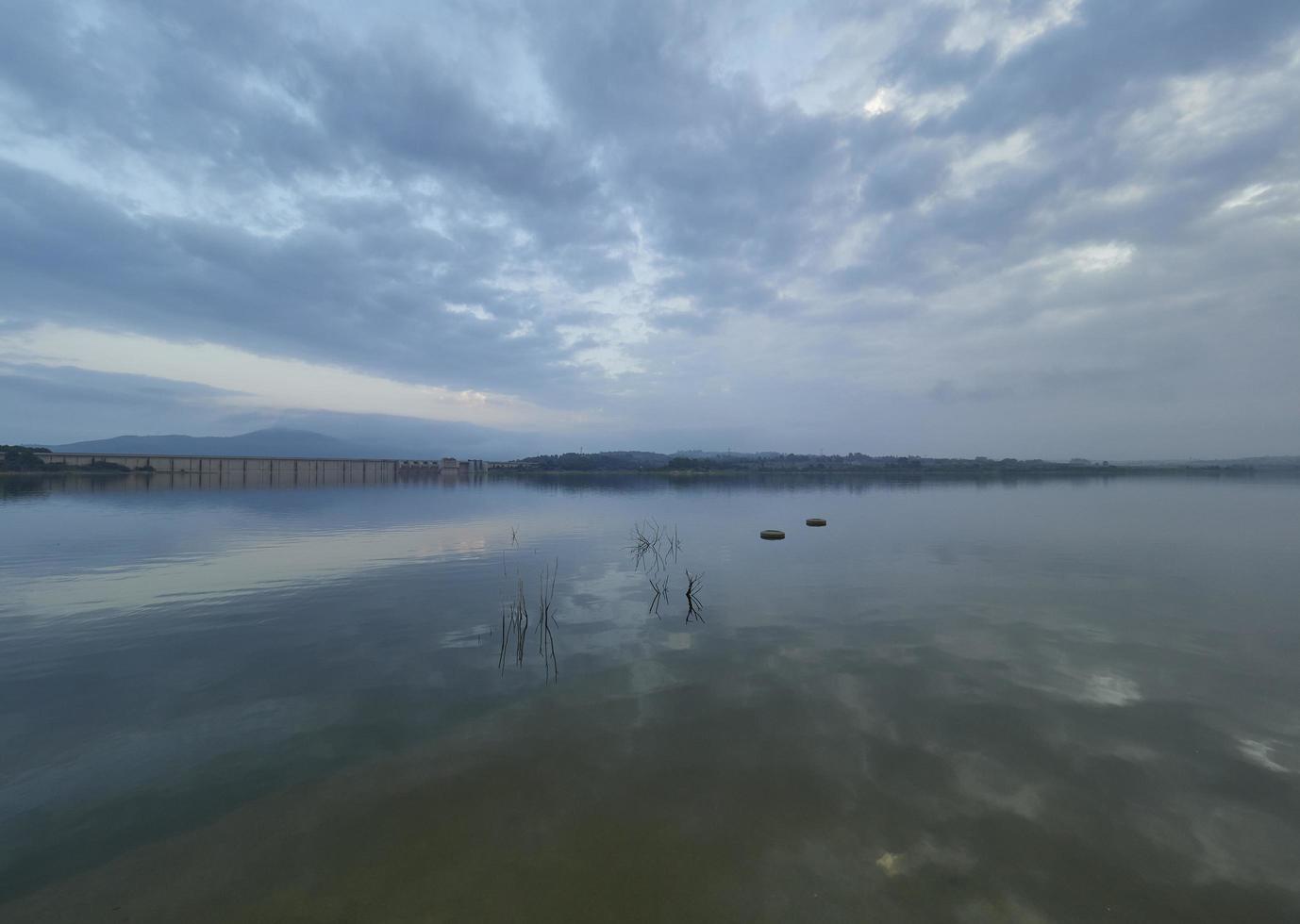 Sunrise on the Bellus reservoir, Spain photo