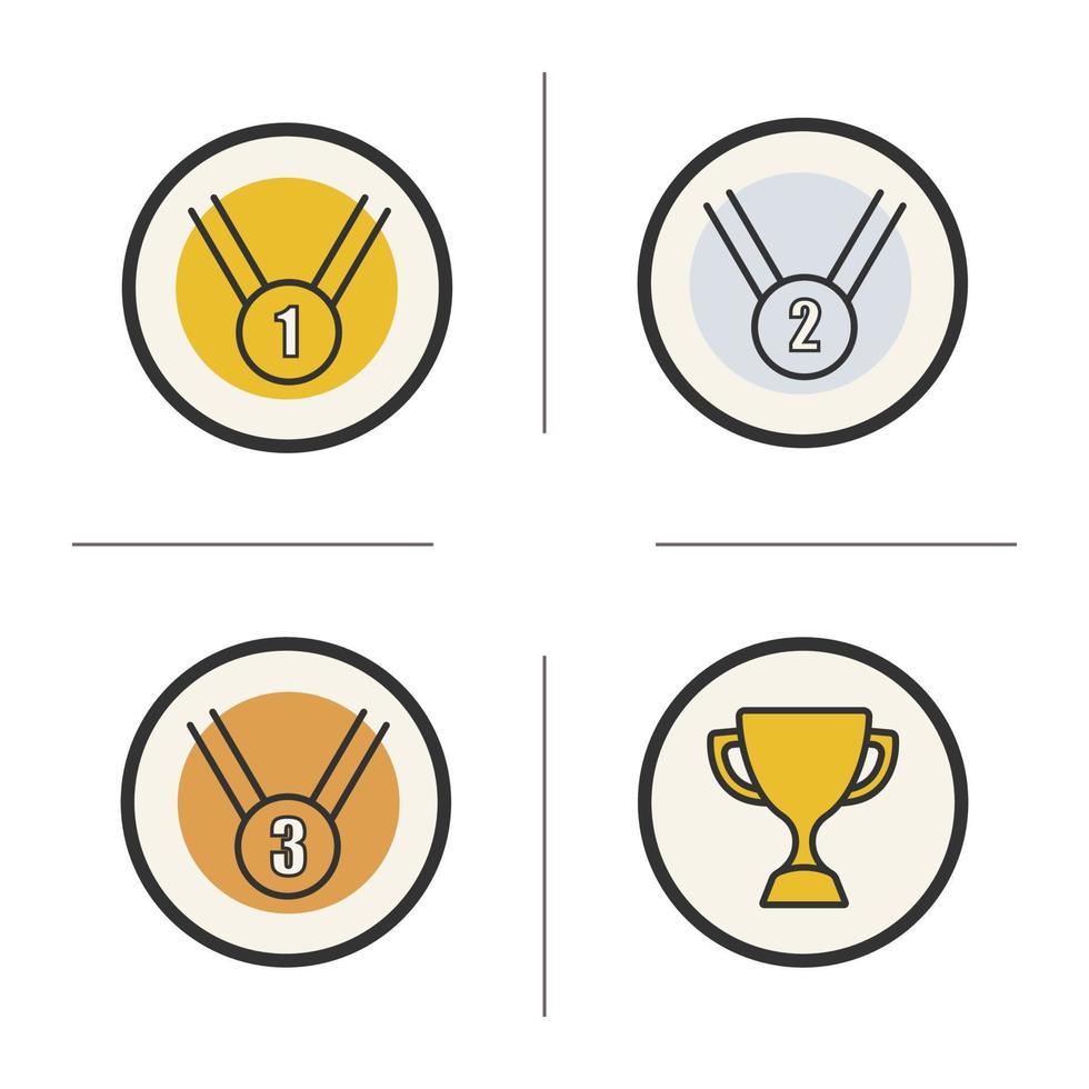 competencia recompensa iconos de colores establecidos. copa ganadora, medallas de oro, plata y bronce. artículos de ceremonia de premiación de juegos deportivos. ilustraciones vectoriales aisladas 4359234 Vector en Vecteezy competencia recompensa iconos de colores establecidos. copa ganadora, medallas de oro, plata y bronce. artículos de ceremonia de premiación de juegos deportivos. ilustraciones vectoriales aisladas 4359234 Vector en Vecteezy