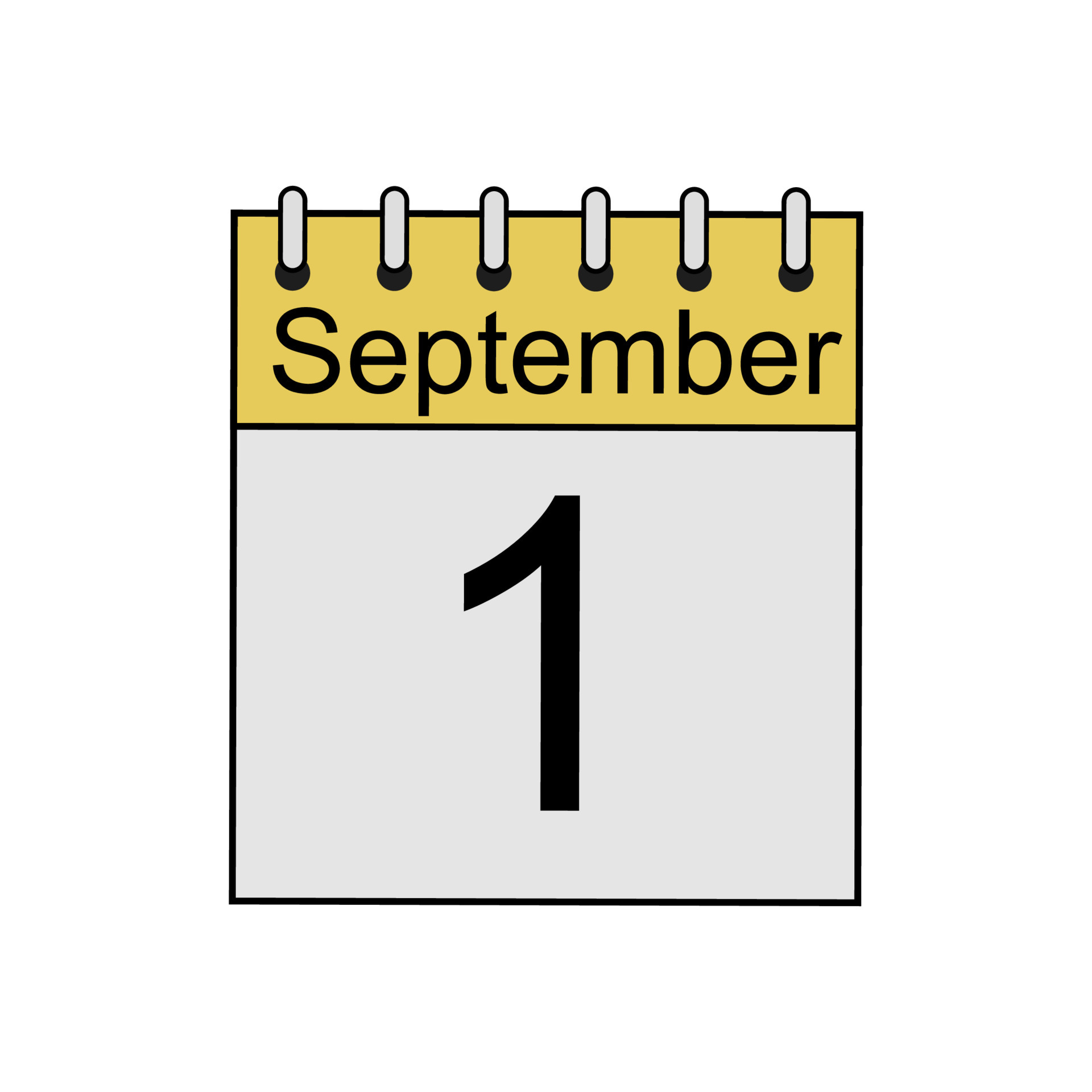 September 1st calendar color icon. Knowledge Day. Isolated vector