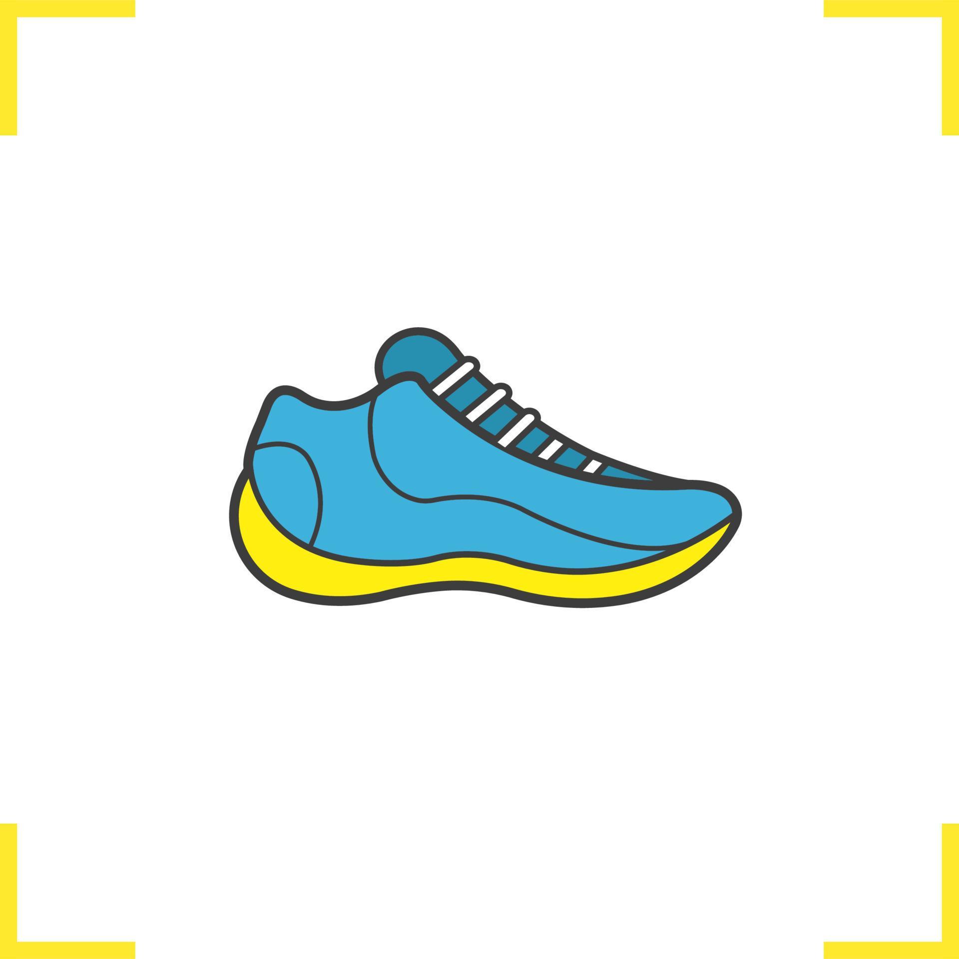 Running shoe color icon. Basketball shoe. Sneaker. Isolated vector
