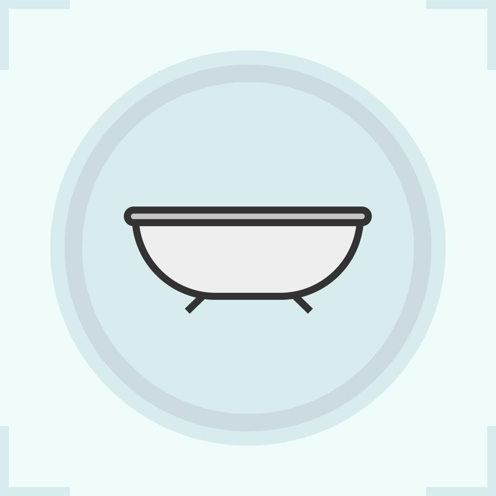 Bath color icon. Bathtub. Isolated vector illustration