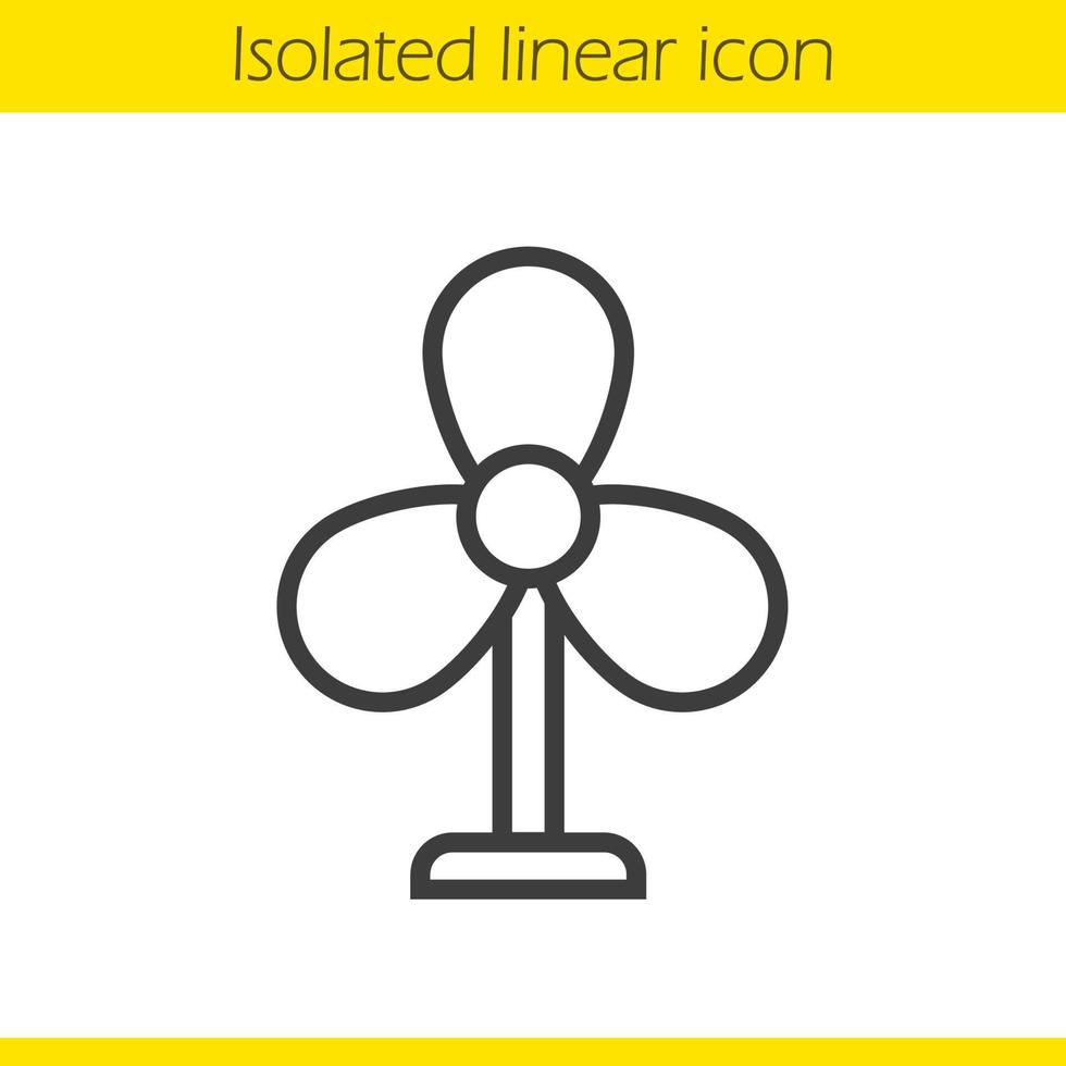 Fan linear icon. Thin line illustration. Ventilator contour symbol. Vector isolated outline drawing