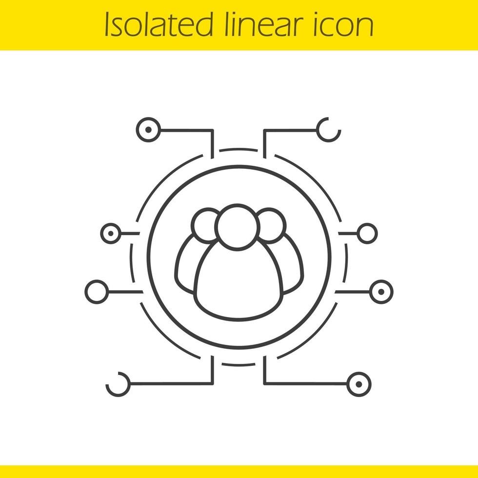 User group linear icon. Thin line illustration. Users contour symbol. Personal data security. Networking. Vector isolated outline drawing