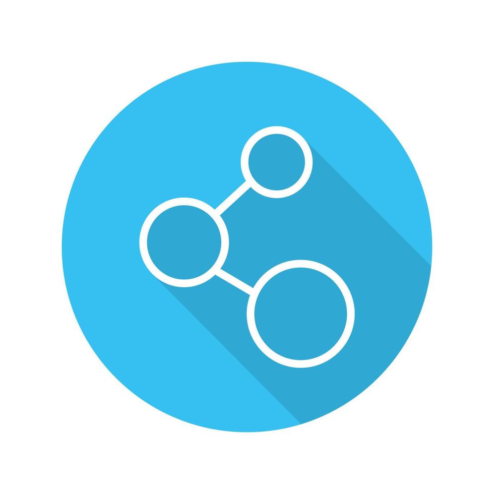 Network connection sign. Lan. Flat linear long shadow web icon. Vector line symbol