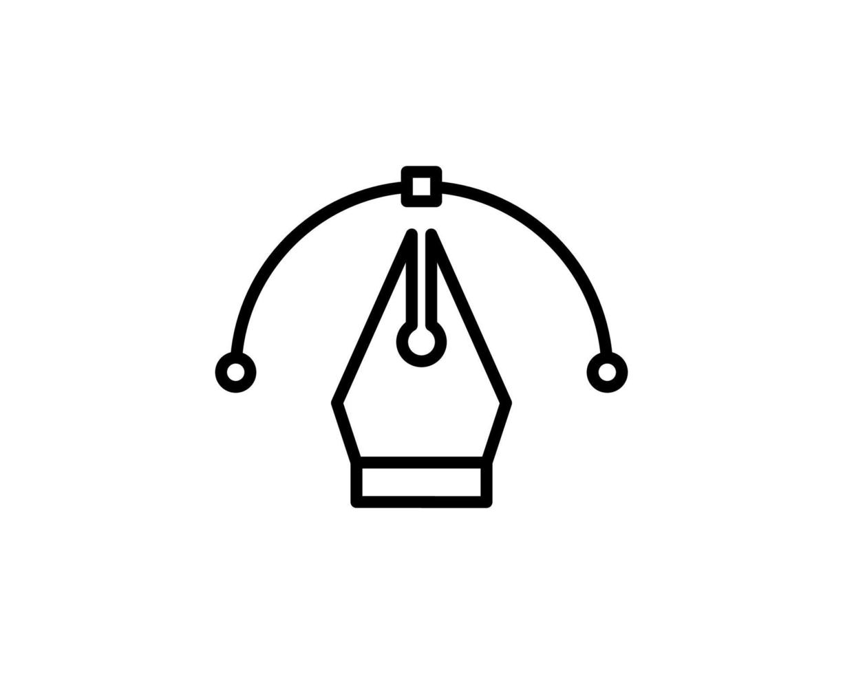 Pen tool icon - vector bezier curve with pen linear sign or logo element