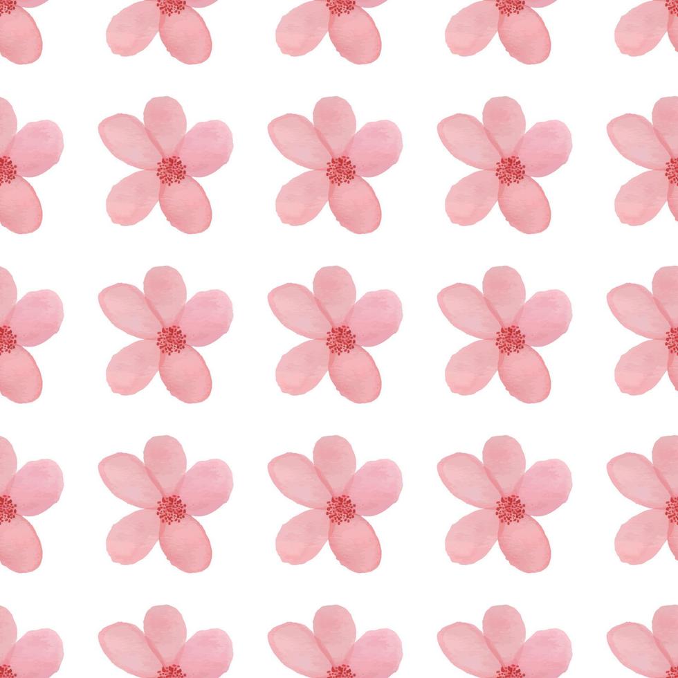 Hand-drawn watercolor flower seamless pattern vector