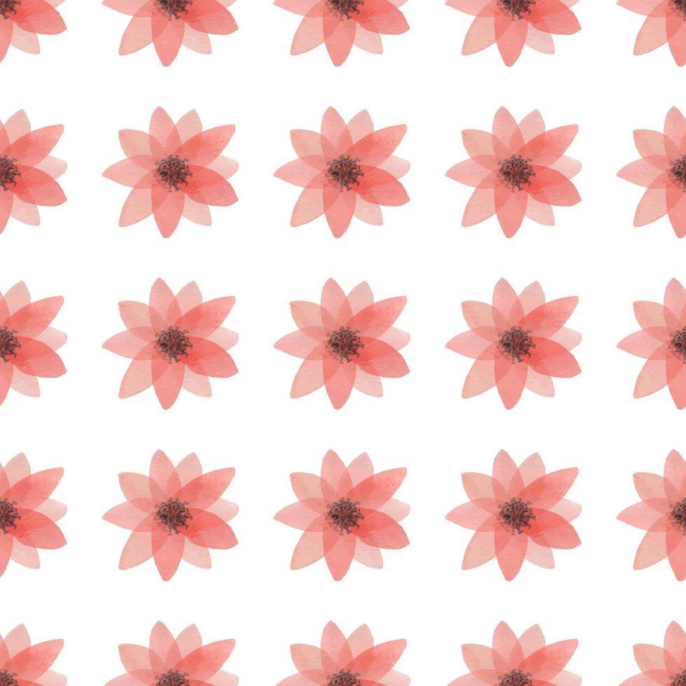 Hand-drawn watercolor flower seamless pattern vector