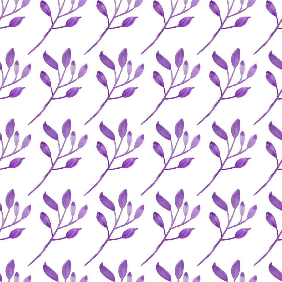 Hand-drawn watercolor leaf seamless pattern vector