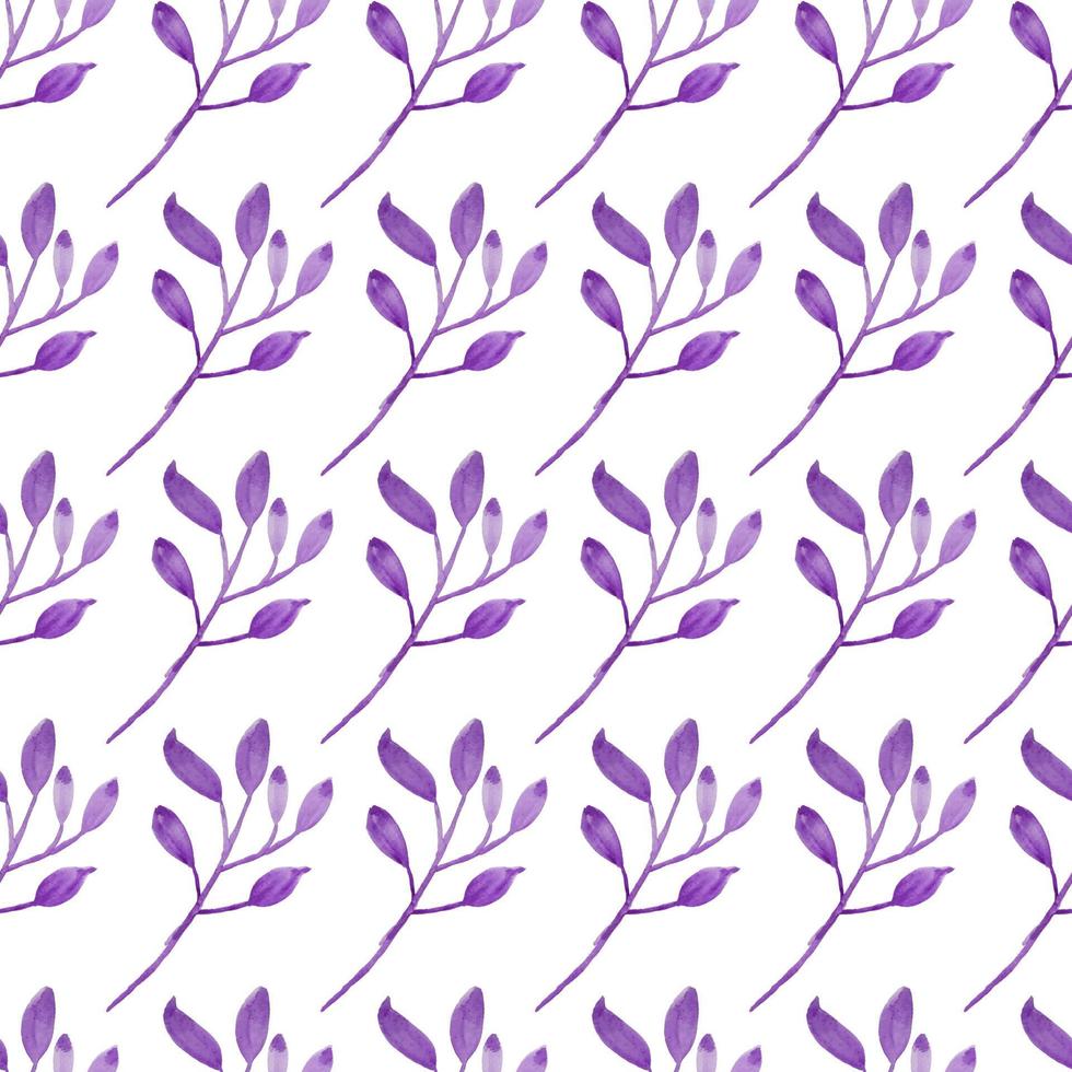 Hand-drawn watercolor leaf seamless pattern vector