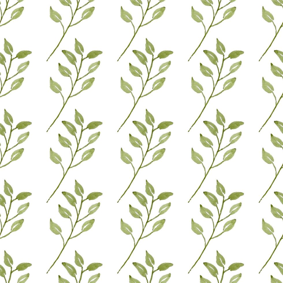 Hand-drawn watercolor leaf seamless pattern vector
