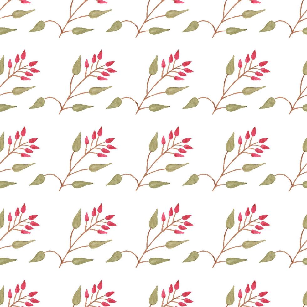 Hand-drawn watercolor leaf seamless pattern vector