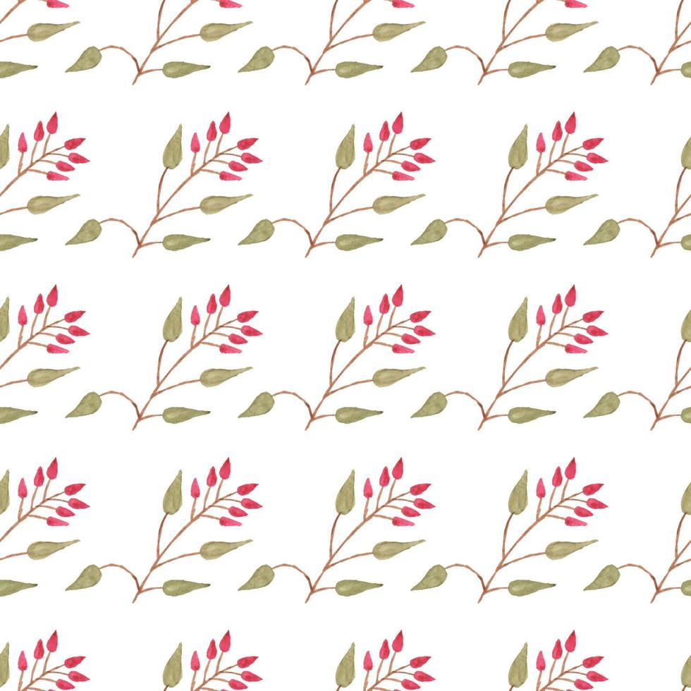 Hand-drawn watercolor leaf seamless pattern vector