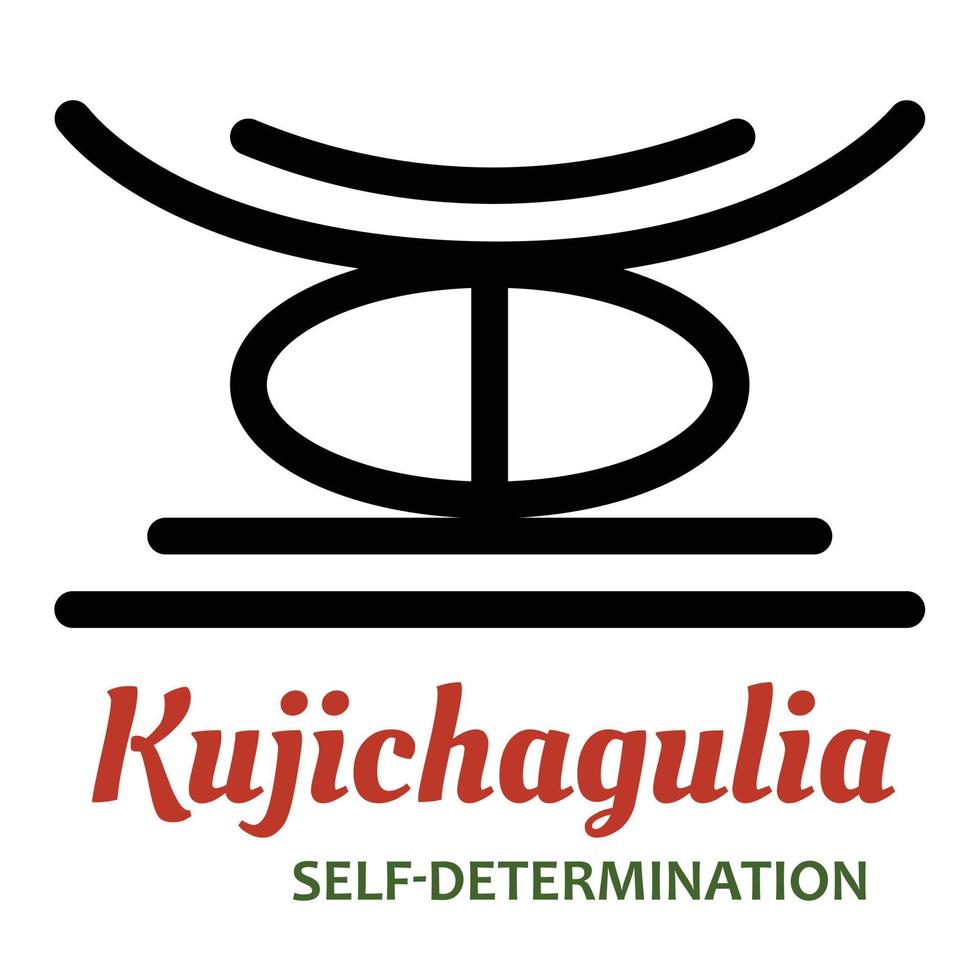 Seven principles of Kwanzaa - Day 2 - Kujichagulia - Self-Determination. Traditional symbols of Kwanzaa - African American heritage holiday celebration. Vector illustration on isolated on white