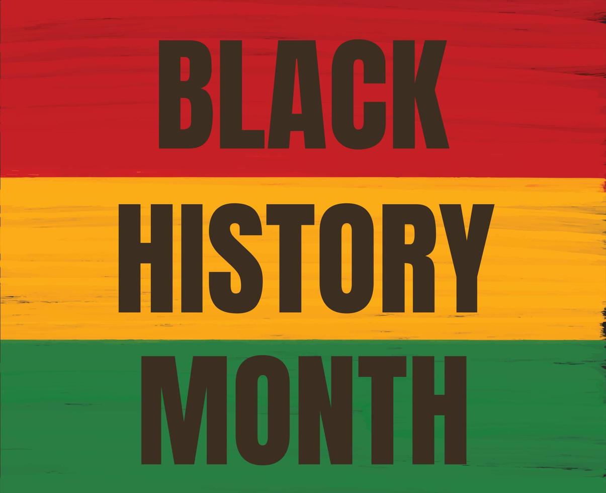 Black History Month banner. Pan African flag artistic hand drawn paint background for banner, postcard, flyer vector design.