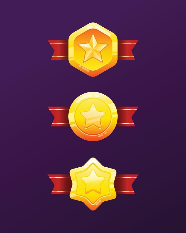 Game rating icon medals level results vector graphic