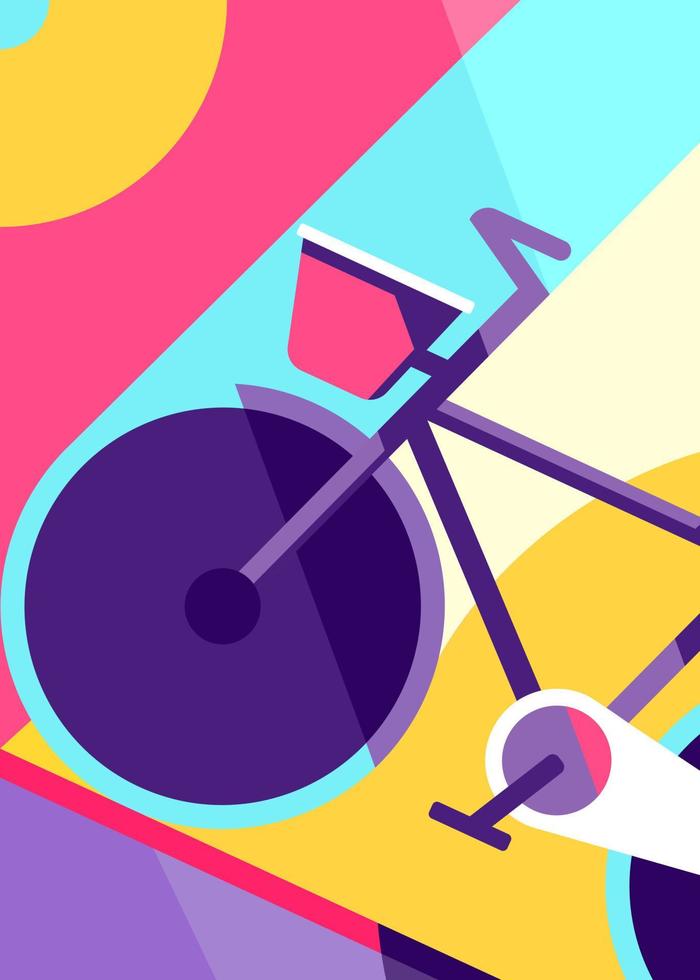 Poster with city bike. vector