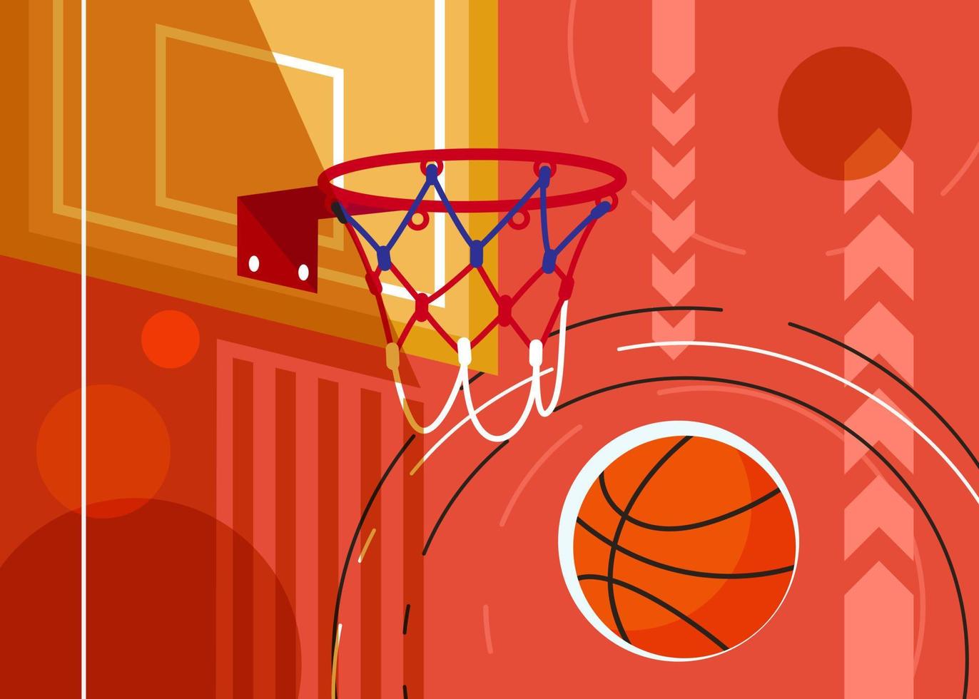 Basketball banner with backboard and ball. vector