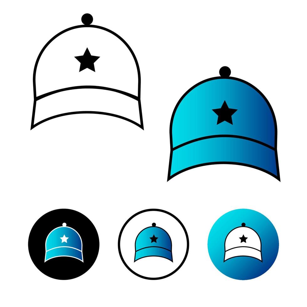 Abstract Men Cap Icon Illustration vector