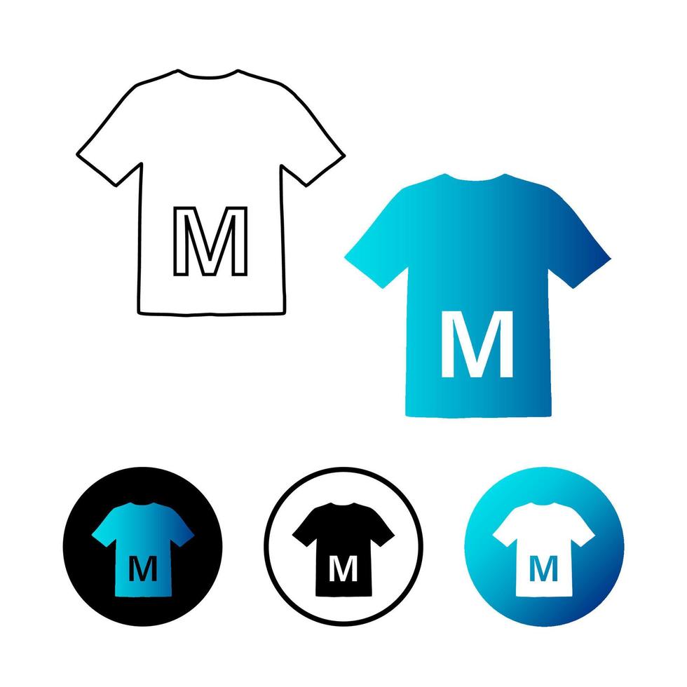 ilustración abstracta del icono de la camisa del tamaño m vector