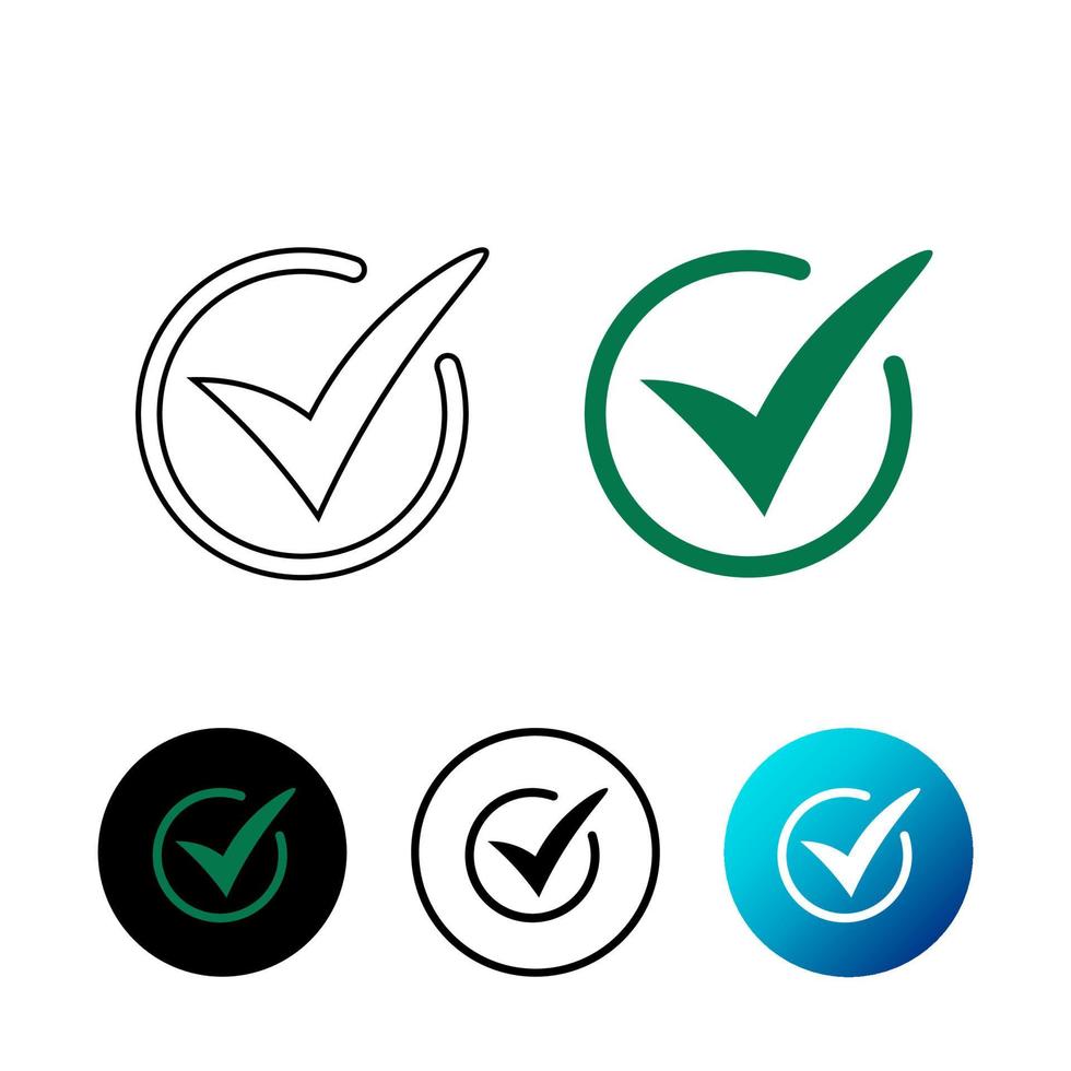 Ilustración de icono de marca de verificación verde de éxito abstracto vector