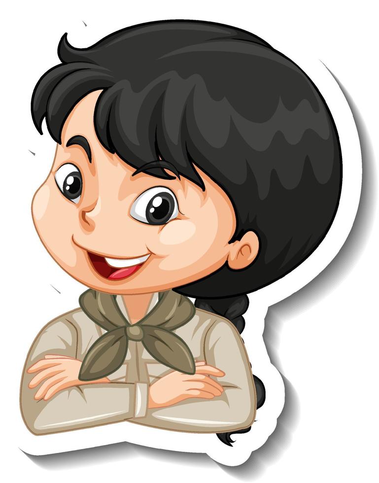 Girl in safari costume cartoon character vector