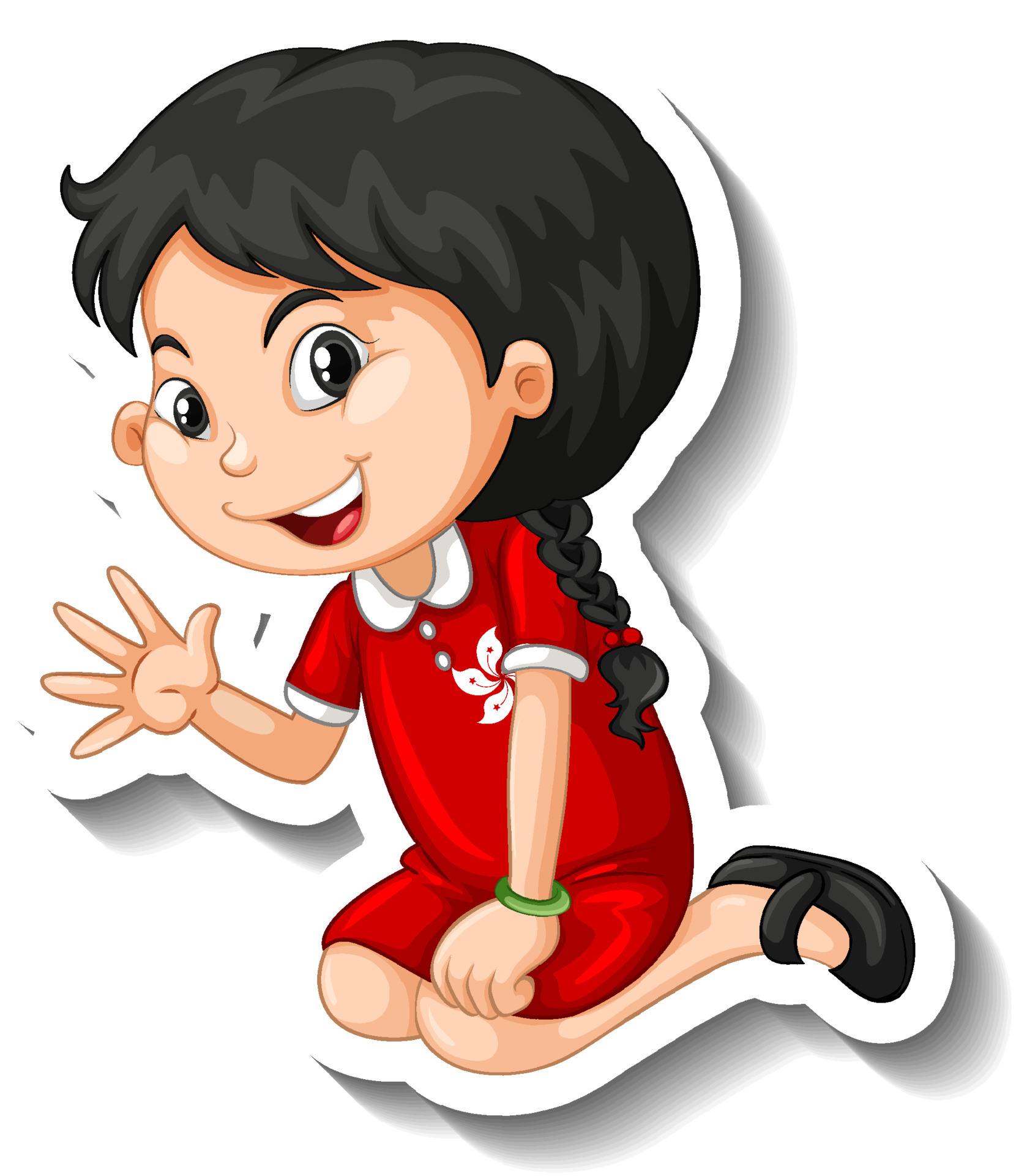 Chinese girl waving hand cartoon character 4364127 Vector Art at Vecteezy Chinese girl waving hand cartoon character 4364127 Vector Art at Vecteezy