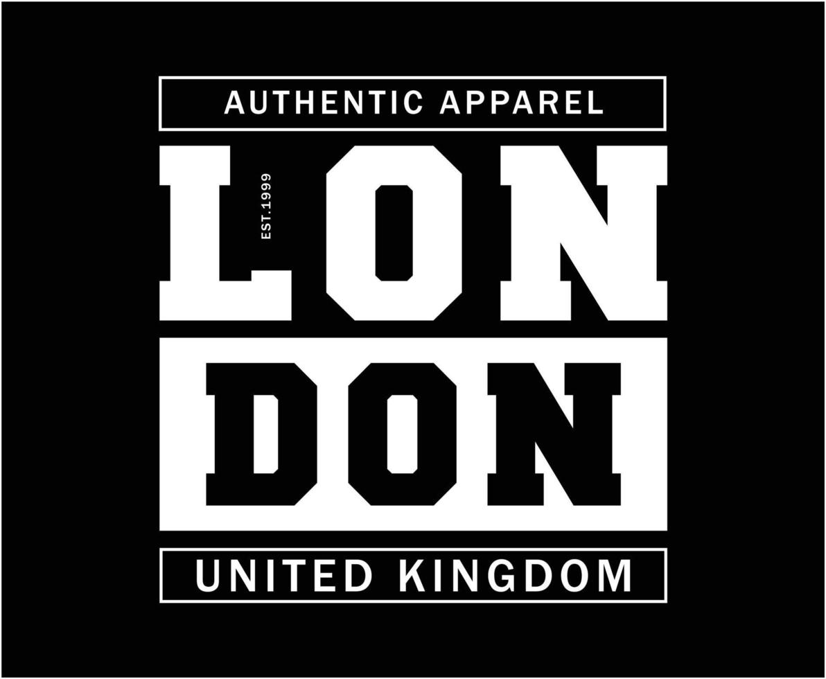 diseño de camiseta de vector de tipografía de londres