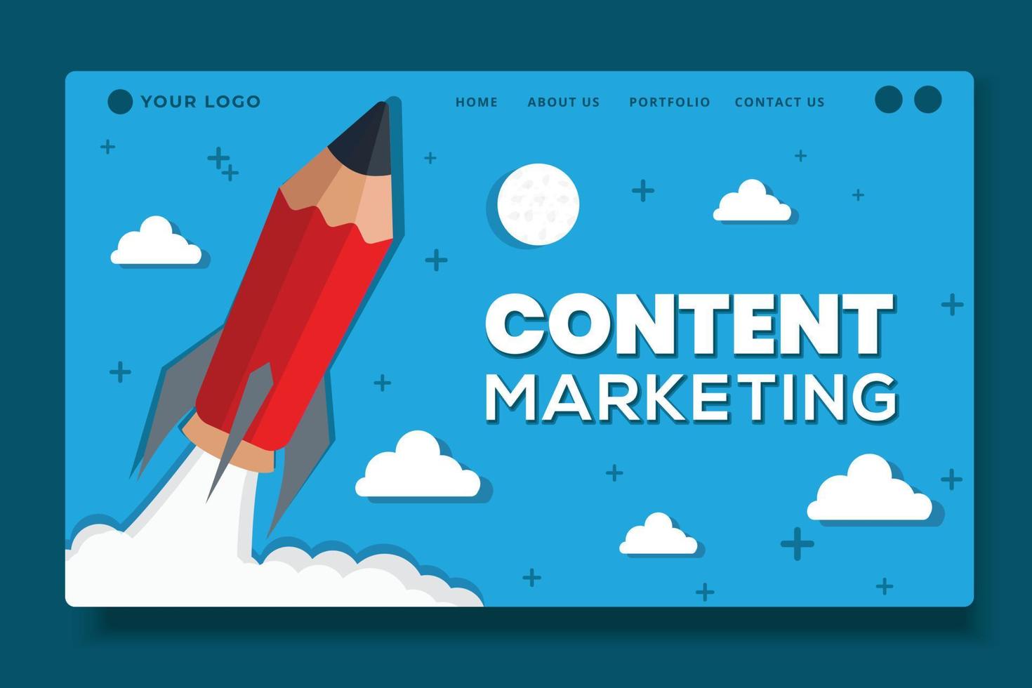 Content marketing concept vector illustration for website landing page UI design