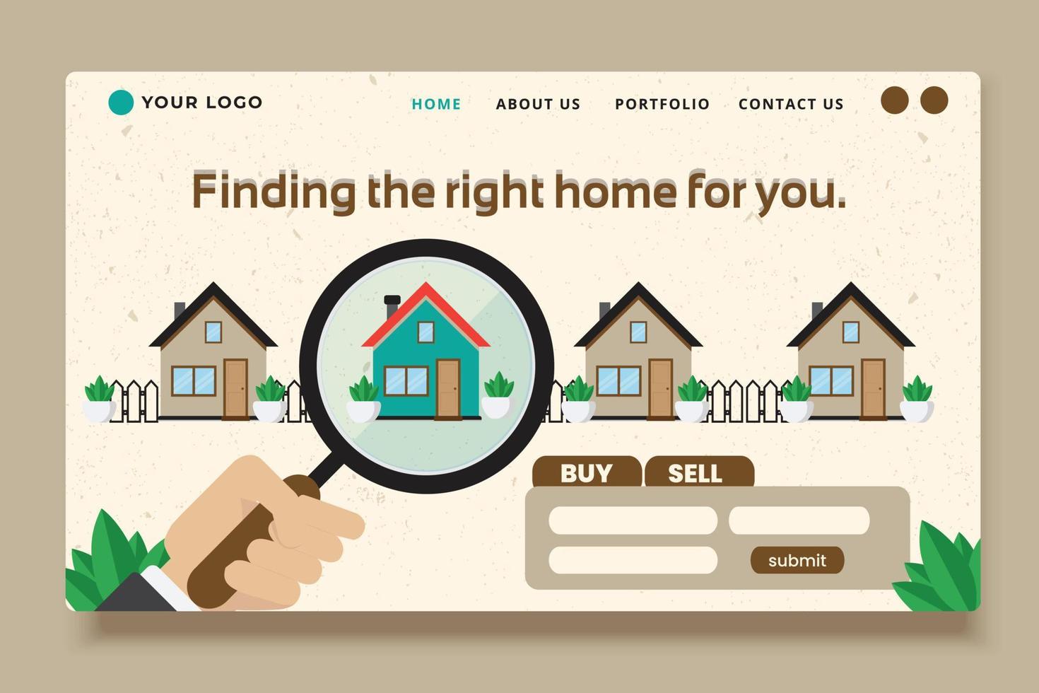 Vector illustration concept for real estate and properties website UI landing page