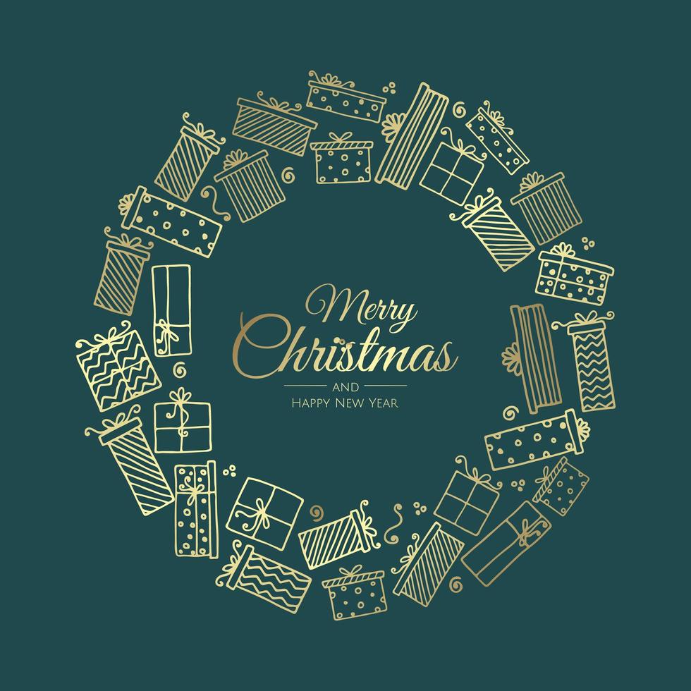 Merry Christmas Abstract Card with presents. Xmas sale, holiday web banner. vector