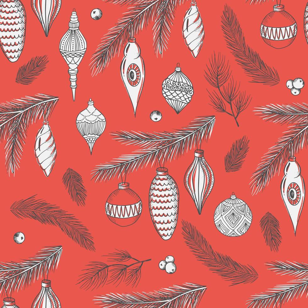 Seamless pattern with Christmas elements. Vector illustration.