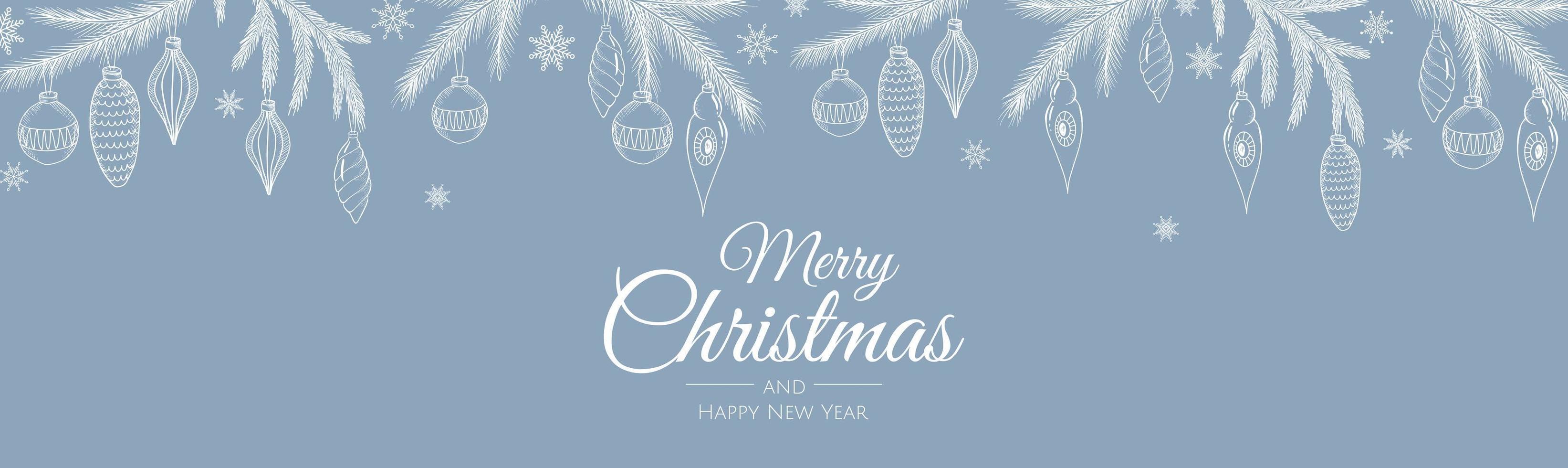 banner de invierno. con conos dibujados a mano, árbol de Navidad. Ilustración de vector de Navidad.