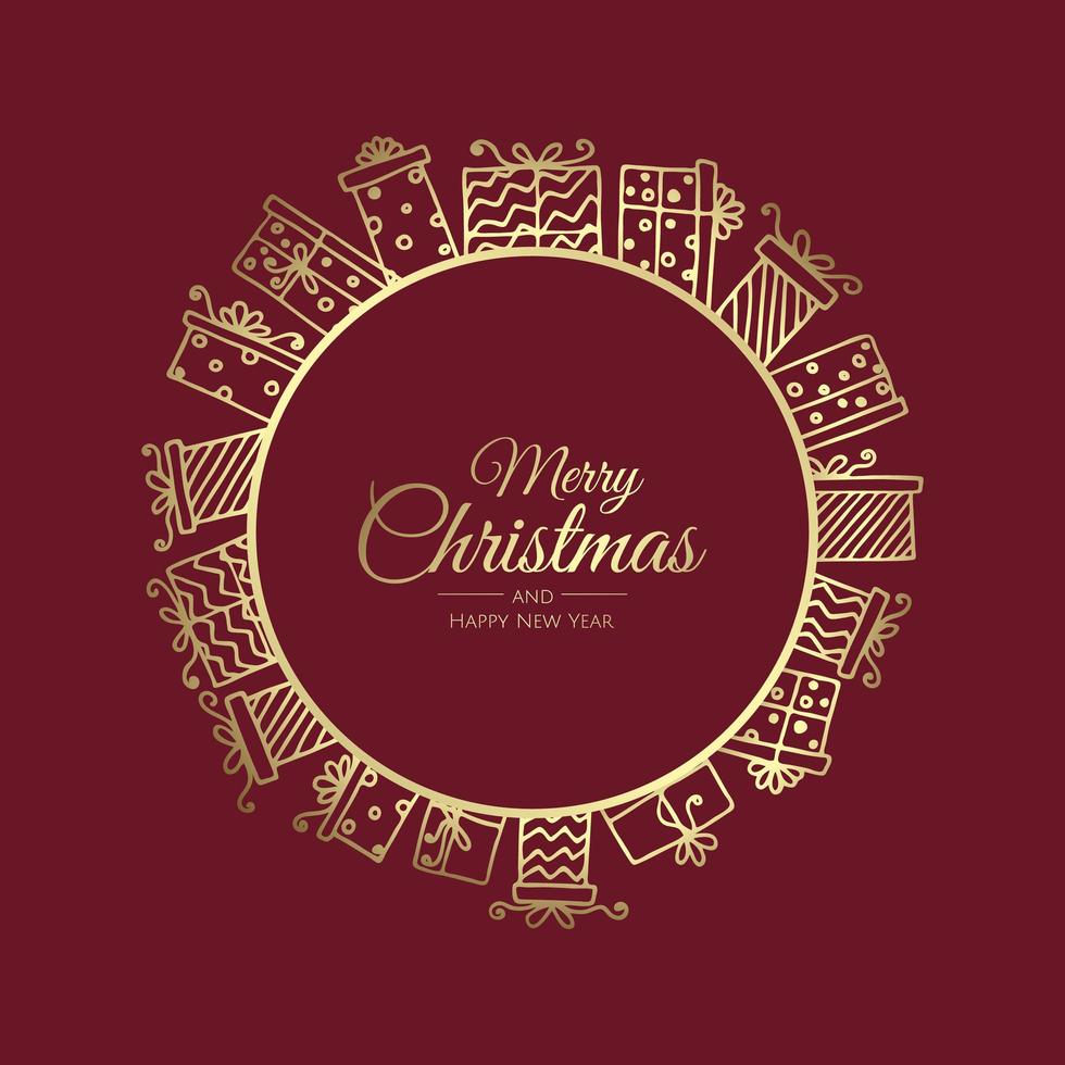 Merry Christmas Abstract Card with presents. Xmas sale, holiday web banner. vector